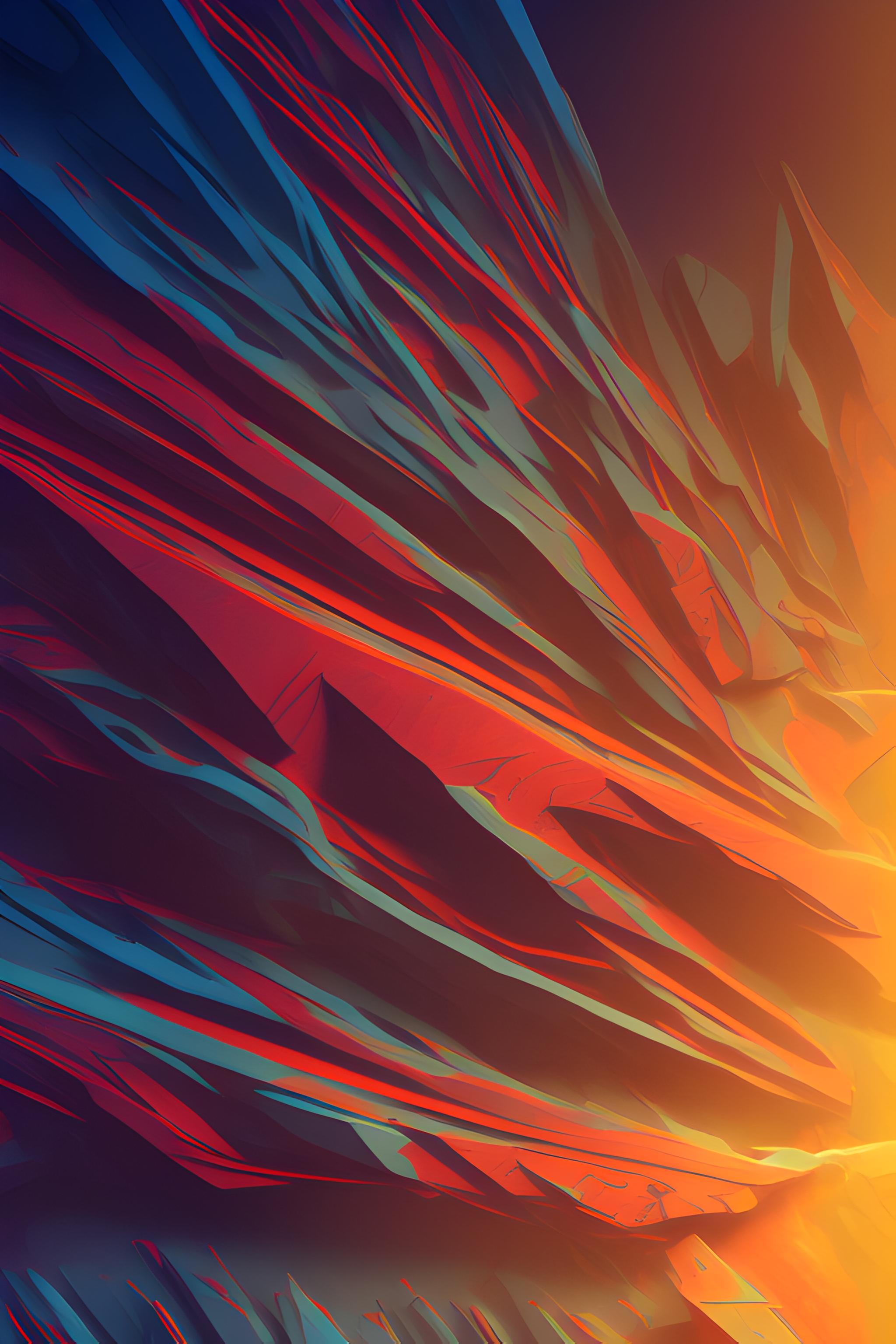 A decent wallpaper with dark theme and multicoloured foreground, with ...